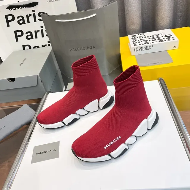 Balenciaga Speed Trainer Red Sock-Fit Lifestyle Sneakers 5