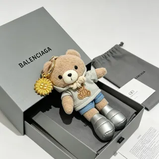 Balenciaga Teddy Bear Beige Gray Plush Silver Puffer Boots Handbag
