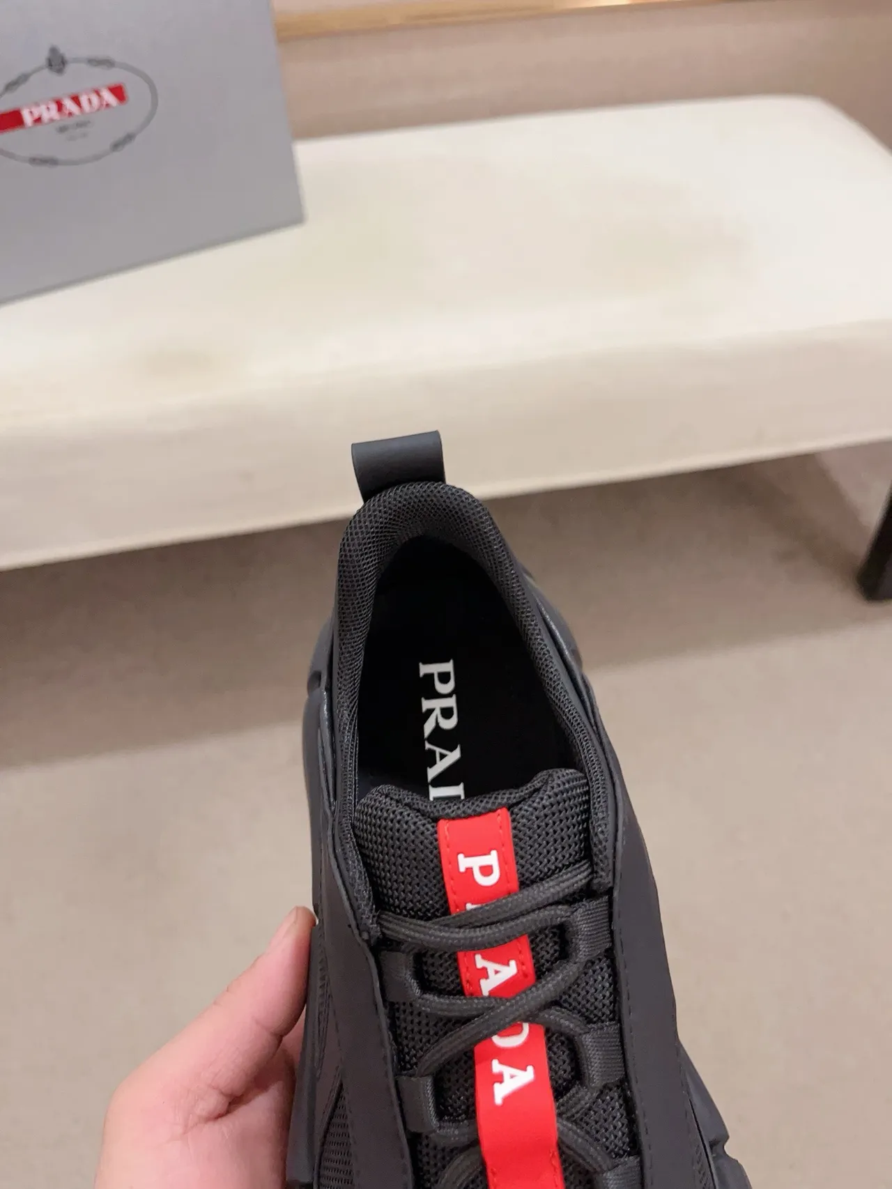 Balenciaga Track Preto e Vermelho Sola Esculpida Segmentada Mesh E Sintético Superior Tênis Chunky 6