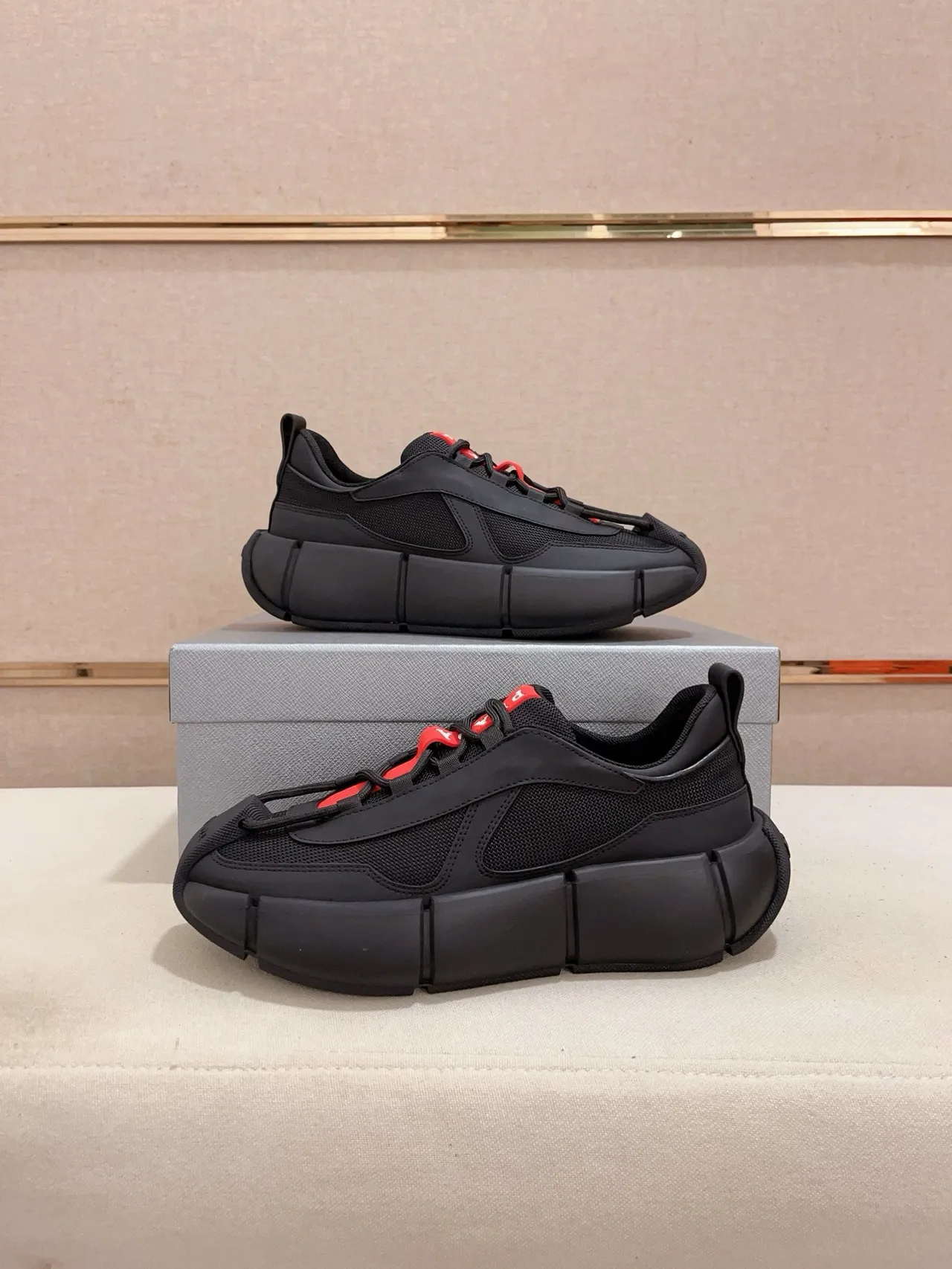 Balenciaga Track Preto e Vermelho Sola Esculpida Segmentada Mesh E Sintético Superior Tênis Chunky 7