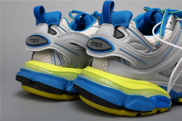 Balenciaga Track Gris Bleu Jaune sneakers épaisses 2