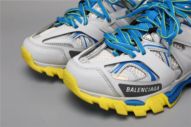 Balenciaga Track Gris Bleu Jaune sneakers épaisses 4