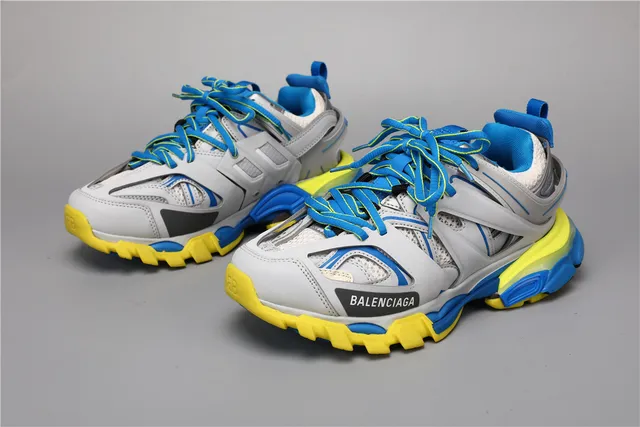 Balenciaga Track Gris Bleu Jaune sneakers épaisses 5