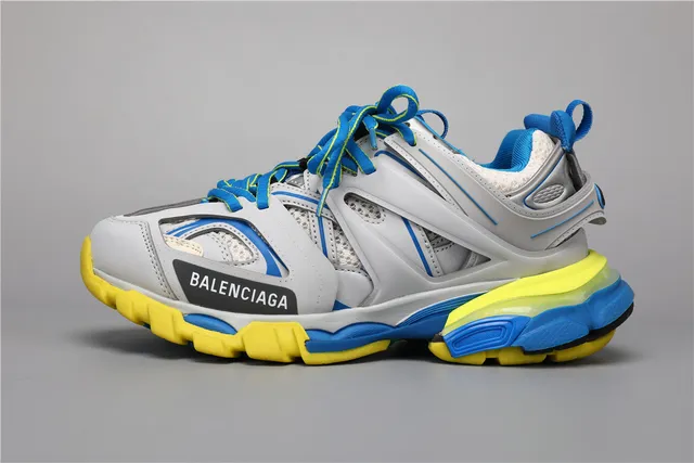 Balenciaga Track Gris Bleu Jaune sneakers épaisses 9