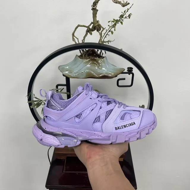 Balenciaga Track Trainer tênis chunky lavanda salpicado 8