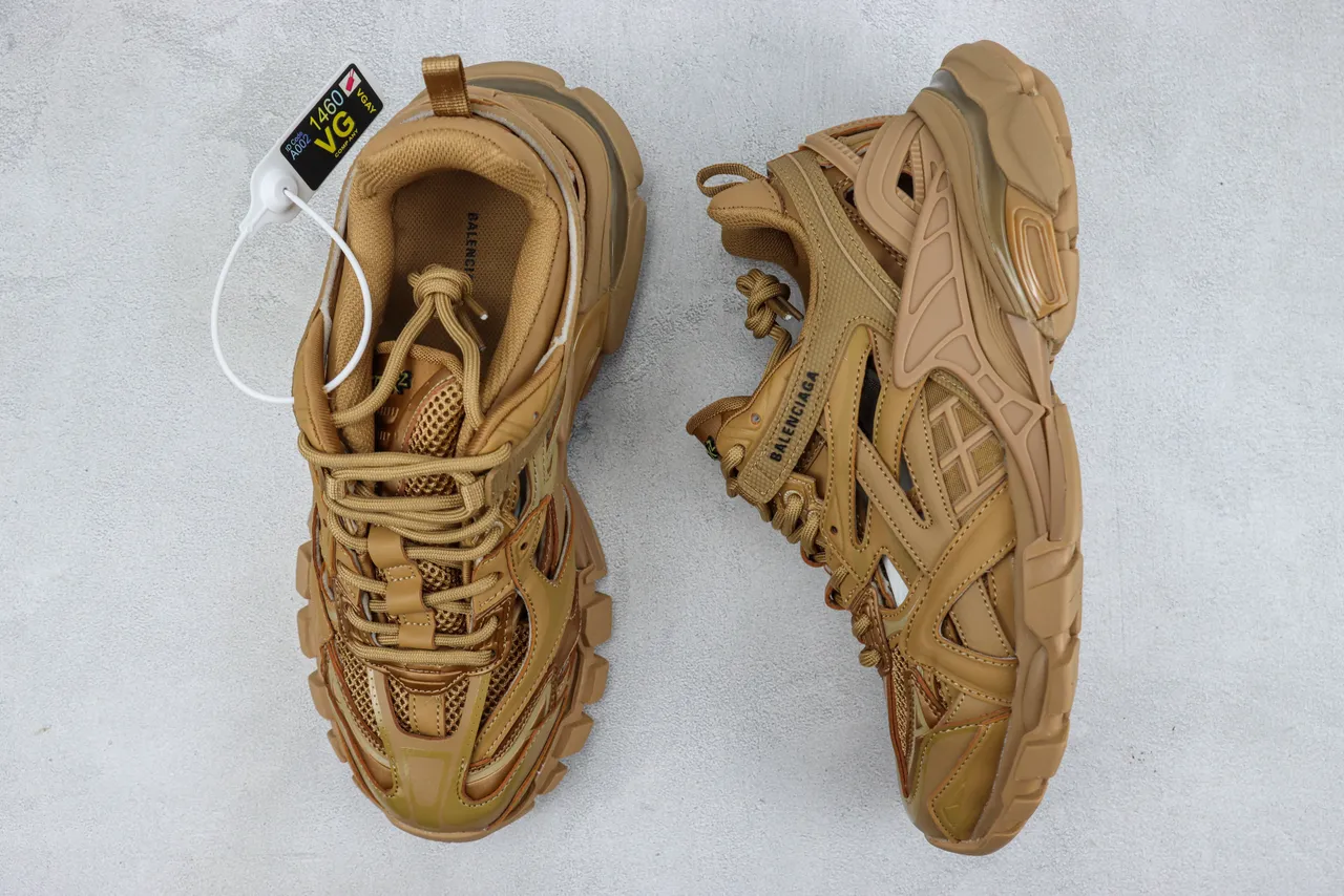 Balenciaga Track Trainer Chaussures Chunky Tan Monochromatiques 3