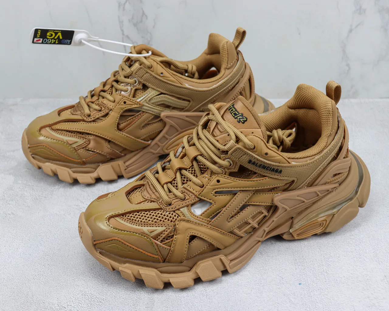 Balenciaga Track Trainer Chaussures Chunky Tan Monochromatiques 4