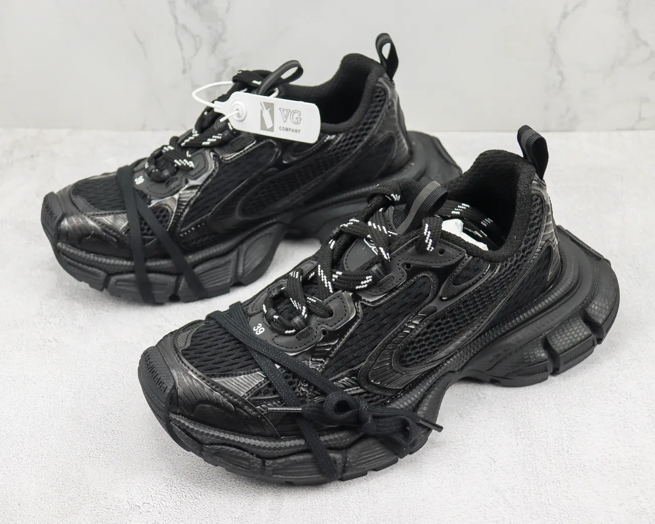 Balenciaga Track Trainer Monochrome Noir Chunky Sneakers 4