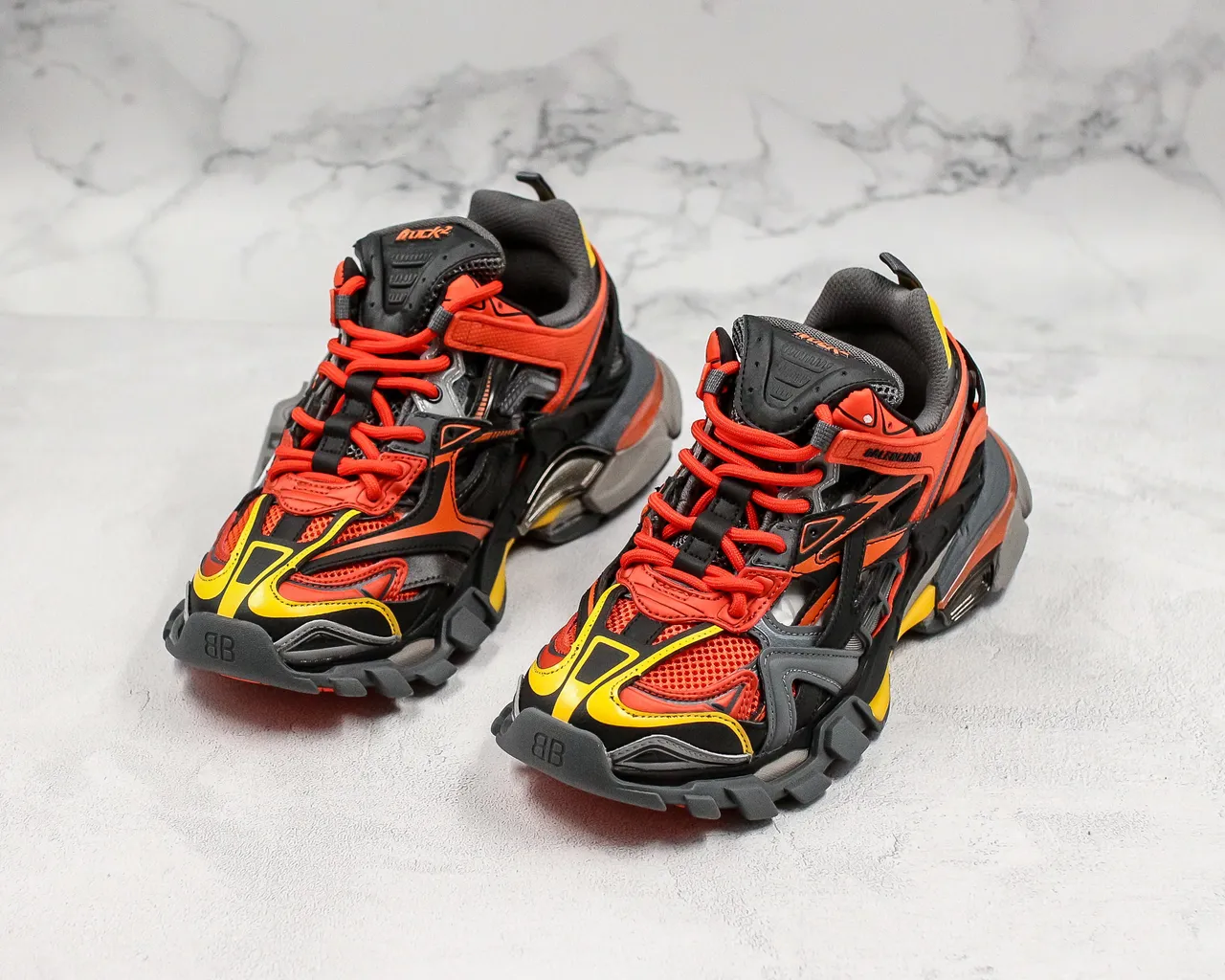 بالنسياغا Track Trainer برتقالي أسود رمادي أصفر حذاء رياضي سميك 5