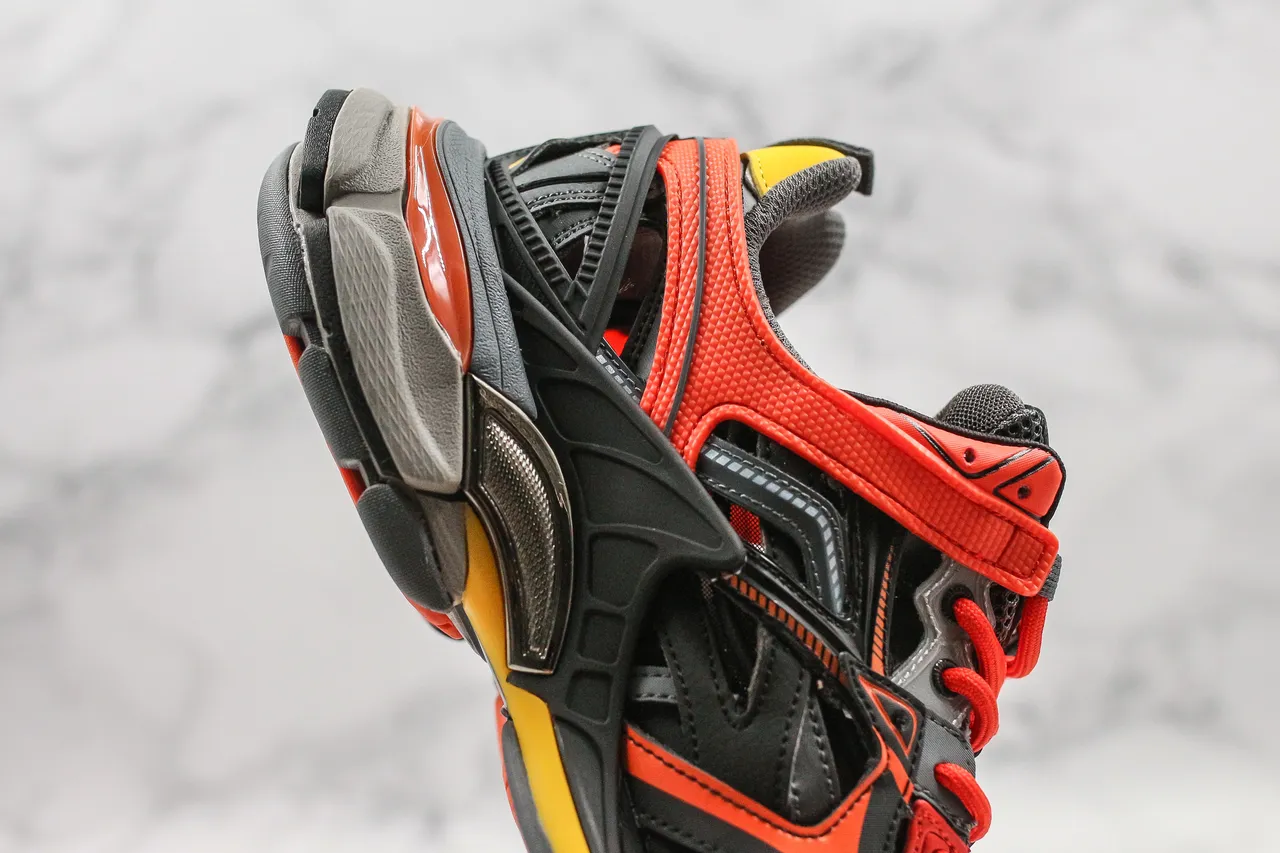 بالنسياغا Track Trainer برتقالي أسود رمادي أصفر حذاء رياضي سميك 6