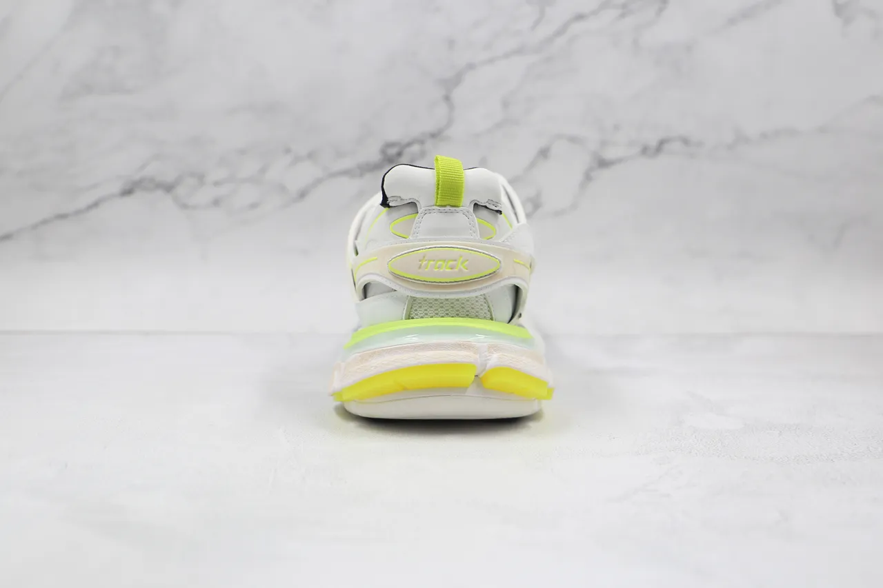 Balenciaga Track Trainer أبيض نيون أصفر حذاء رياضي كبير 2