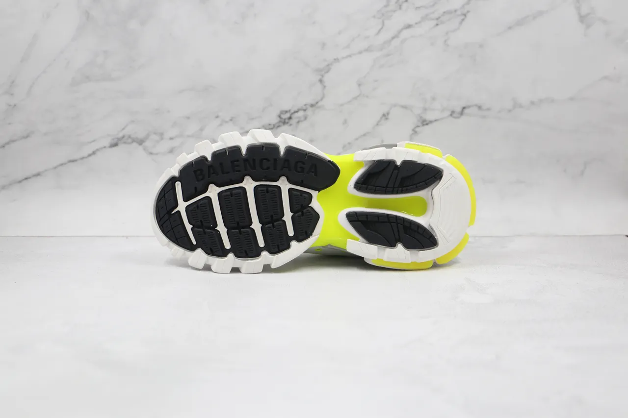 Balenciaga Track Trainer أبيض نيون أصفر حذاء رياضي كبير 3