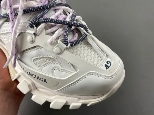 Balenciaga Track White Purple Sole Dual-Lace System Chunky Sneakers 2