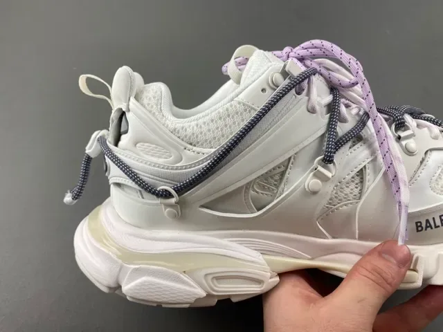 Balenciaga Track White Purple Sole Dual-Lace System Chunky Sneakers 3