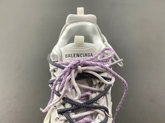 Balenciaga Track White Purple Sole Dual-Lace System Chunky Sneakers 6