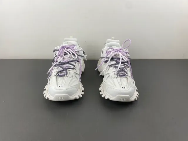 Balenciaga Track White Purple Sole Dual-Lace System Chunky Sneakers 11
