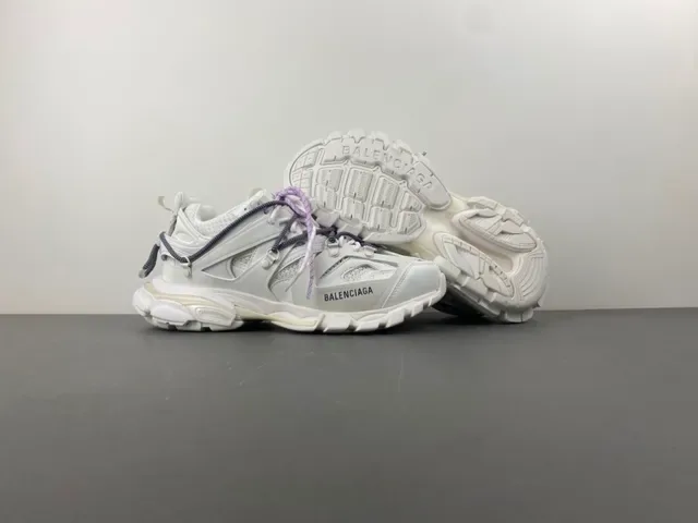 Balenciaga Track White Purple Sole Dual-Lace System Chunky Sneakers 12
