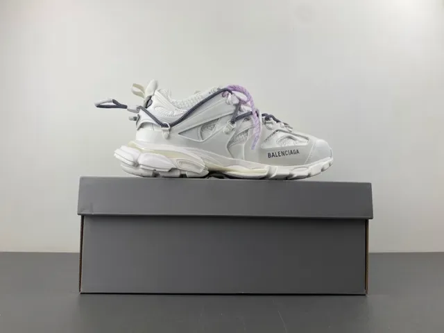 Balenciaga Track White Purple Sole Dual-Lace System Chunky Sneakers 15