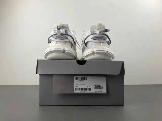 Balenciaga Track White Purple Sole Dual-Lace System Chunky Sneakers 17