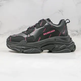 Balenciaga Triple S Black Pink silhouette oversized سول متعدد الطبقات حذاء رياضي سميك