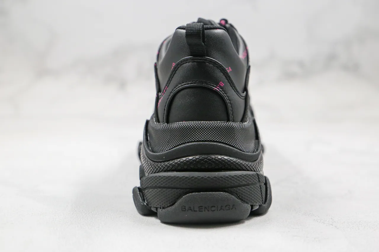 Balenciaga Triple S Black Pink silhouette oversize semelle multi-couche baskets à semelle épaisse 3