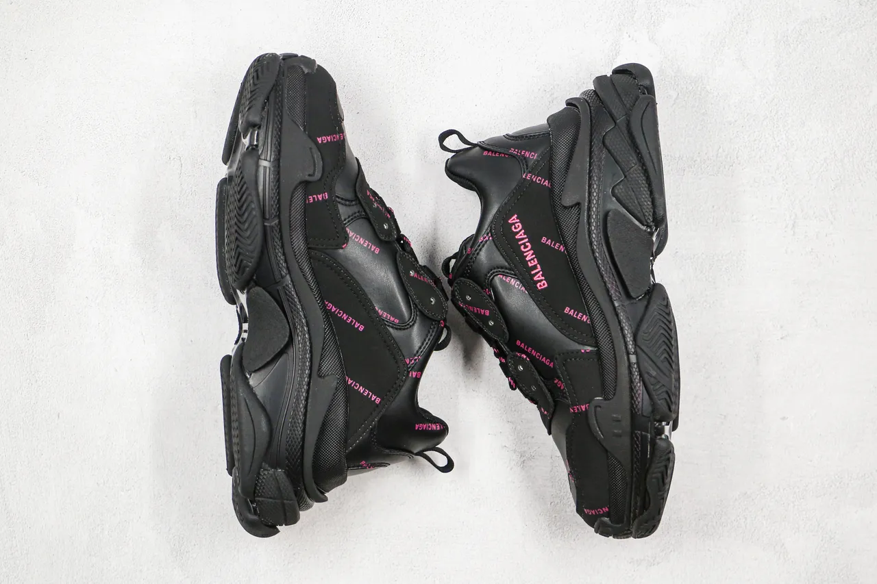 Balenciaga Triple S Black Pink silhouette oversize semelle multi-couche baskets à semelle épaisse 7