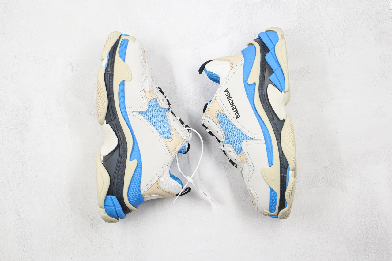 Balenciaga Triple S tênis azuis e bege chunky 8