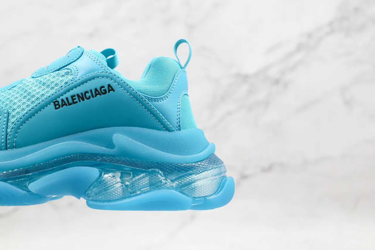 Balenciaga Triple S Cyan Chunky Sneakers 3