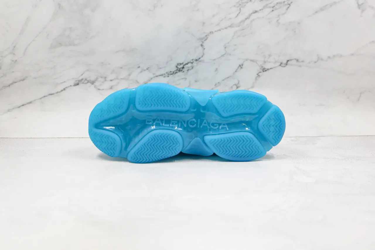 Balenciaga Triple S Cyan Chunky Sneakers 4