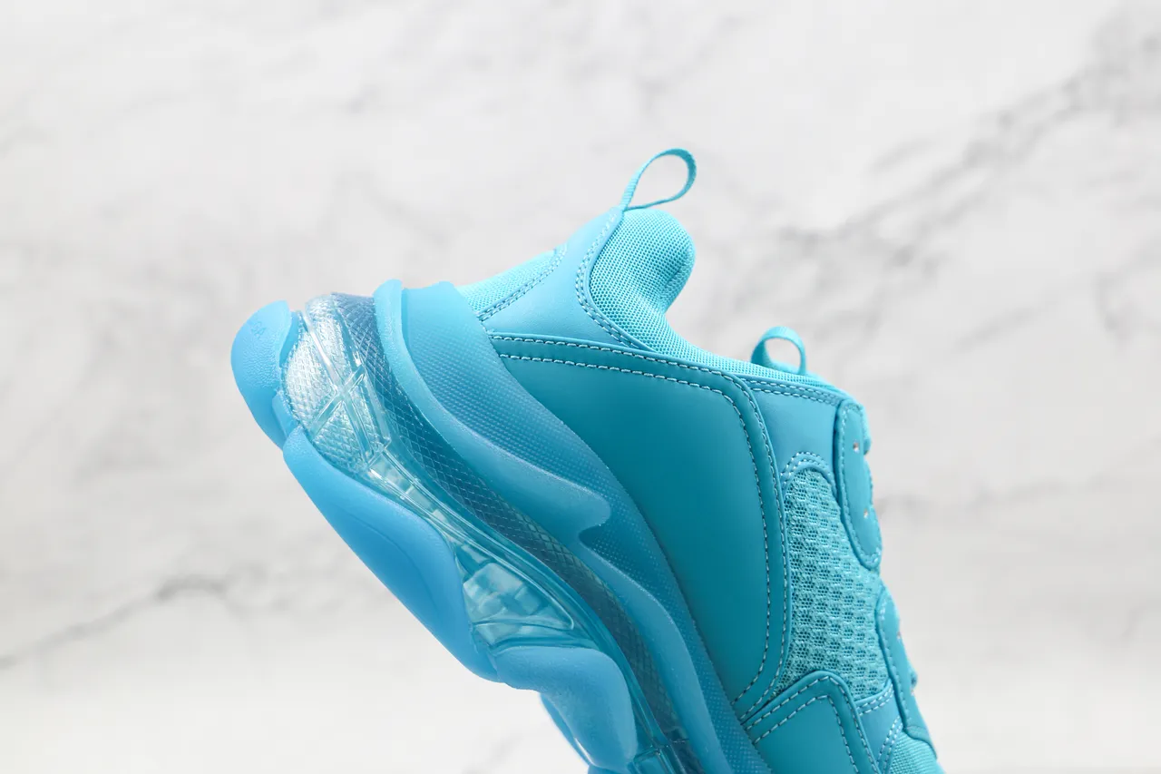 Balenciaga Triple S Cyan Chunky Sneakers 6