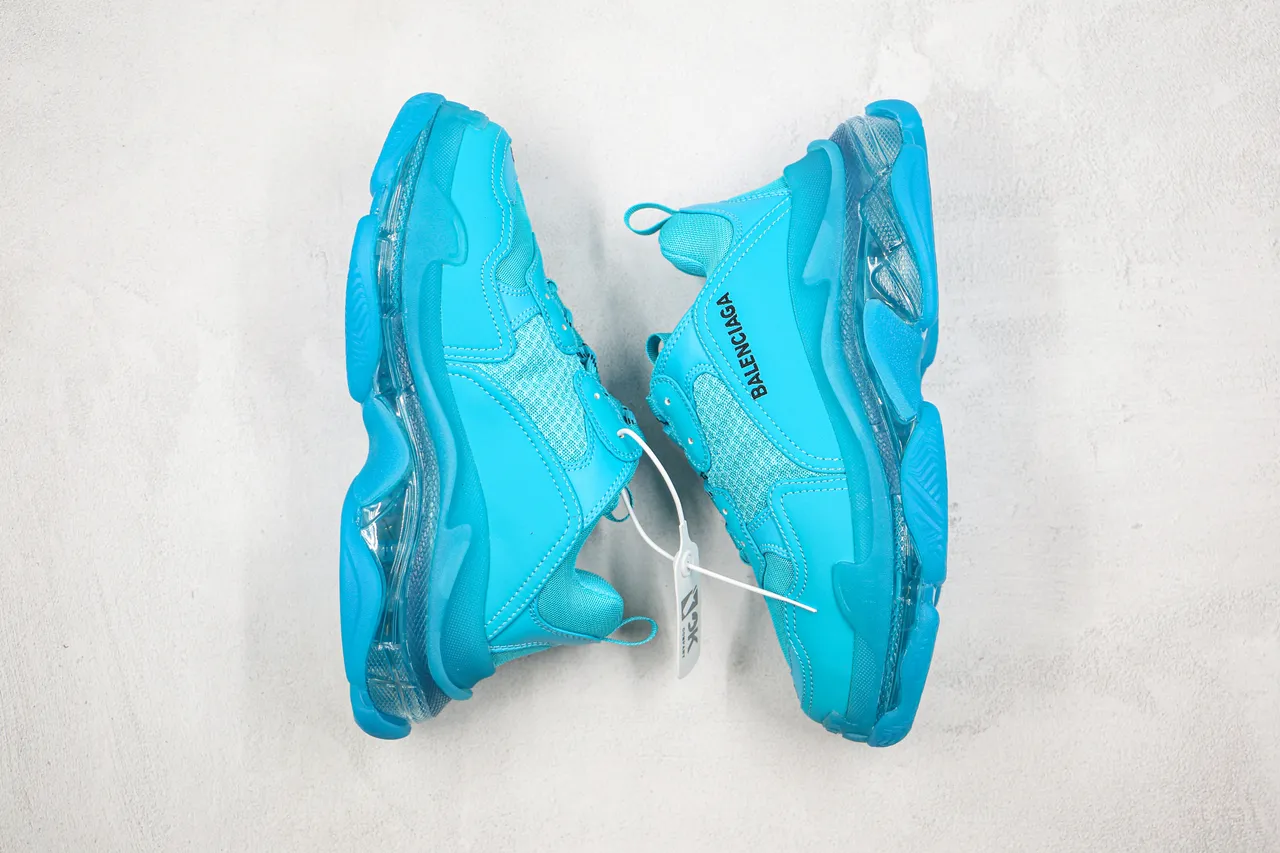 Balenciaga Triple S Cyan Chunky Sneakers 9