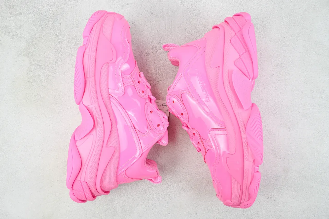 Balenciaga Triple S Monocrome Brillant Rose Chunky Sneakers 2