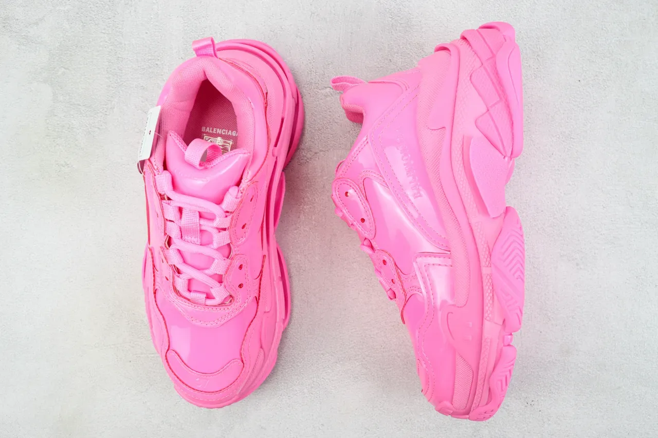 Balenciaga Triple S Monocrome Brillant Rose Chunky Sneakers 3
