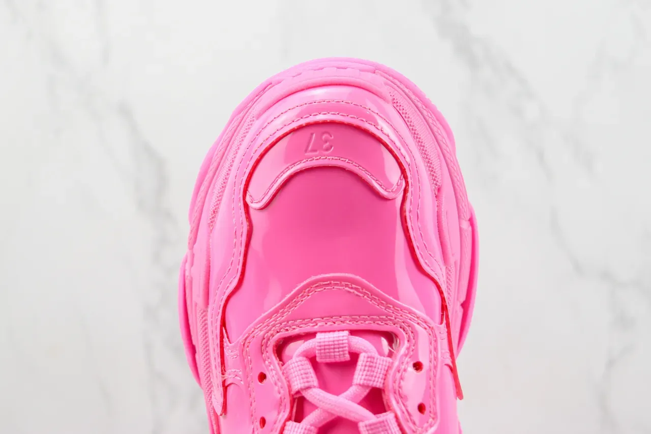 Balenciaga Triple S Monocrome Brillant Rose Chunky Sneakers 6