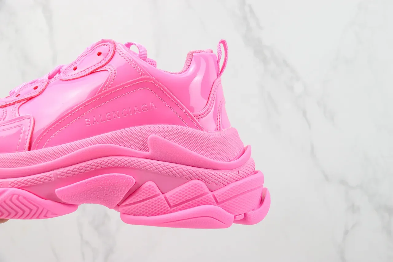 Balenciaga Triple S Monocrome Brillant Rose Chunky Sneakers 7