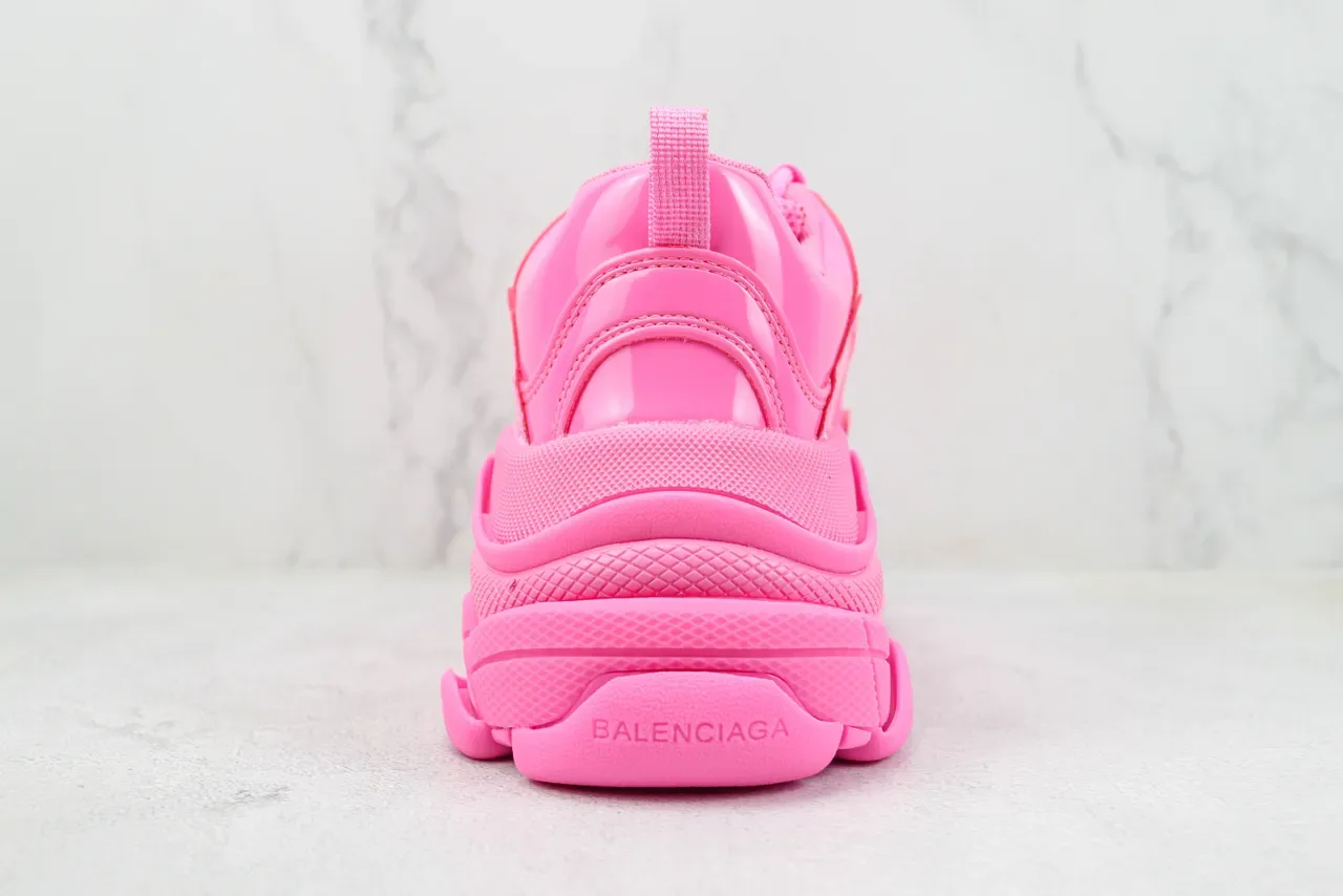 Balenciaga Triple S Monocrome Brillant Rose Chunky Sneakers 9