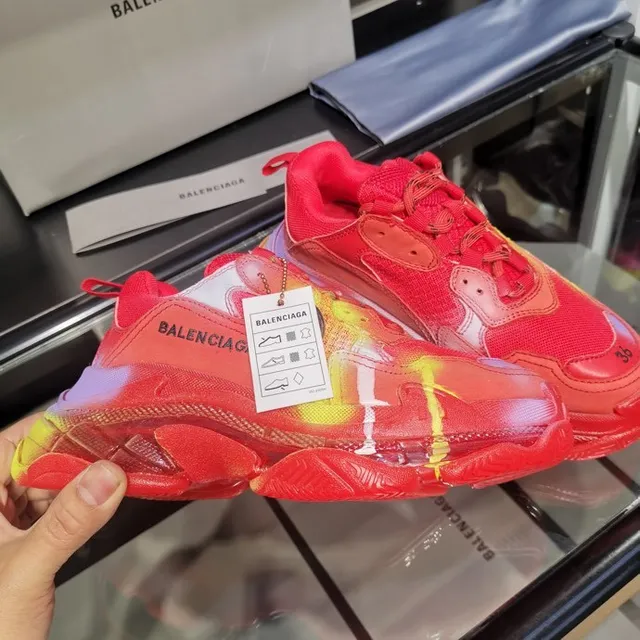 Balenciaga Triple S Multicolor Gradient Chunky Sneakers 9