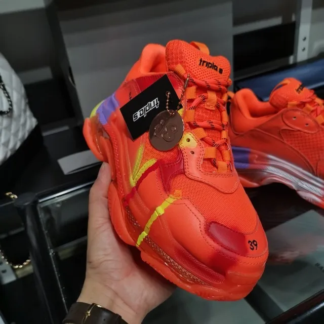 Balenciaga Triple S Sneakers Chunky Orange Néon, Violet, Jaune 2