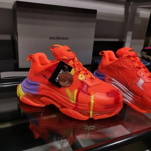 Balenciaga Triple S Sneakers Chunky Orange Néon, Violet, Jaune 4