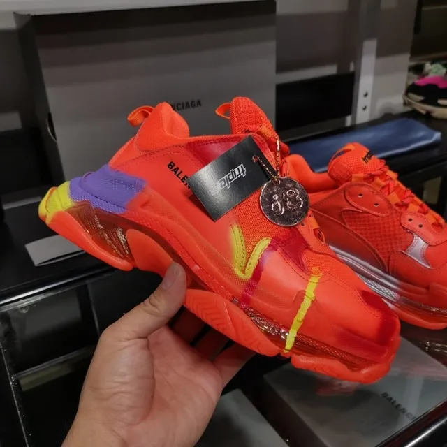 Balenciaga Triple S Sneakers Chunky Orange Néon, Violet, Jaune 5