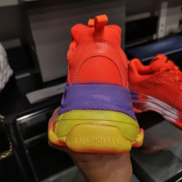 Balenciaga Triple S Sneakers Chunky Orange Néon, Violet, Jaune 6
