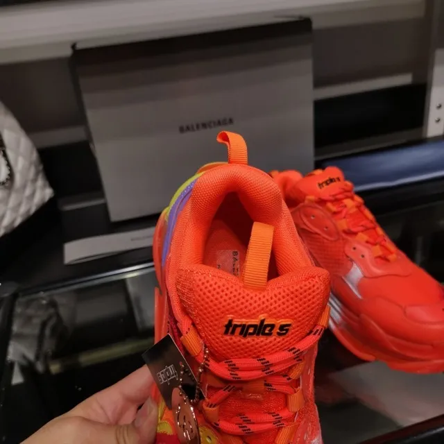 Balenciaga Triple S Sneakers Chunky Orange Néon, Violet, Jaune 7