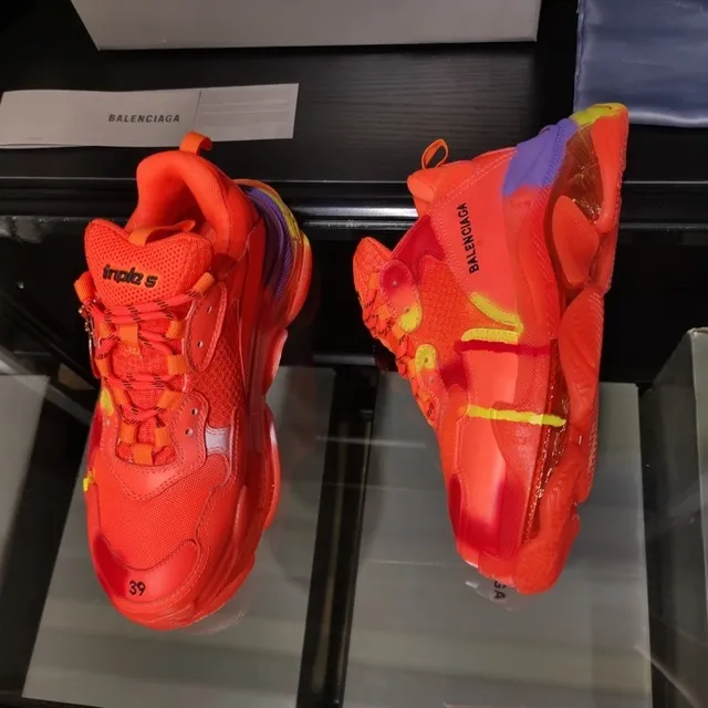 Balenciaga Triple S Sneakers Chunky Orange Néon, Violet, Jaune 8