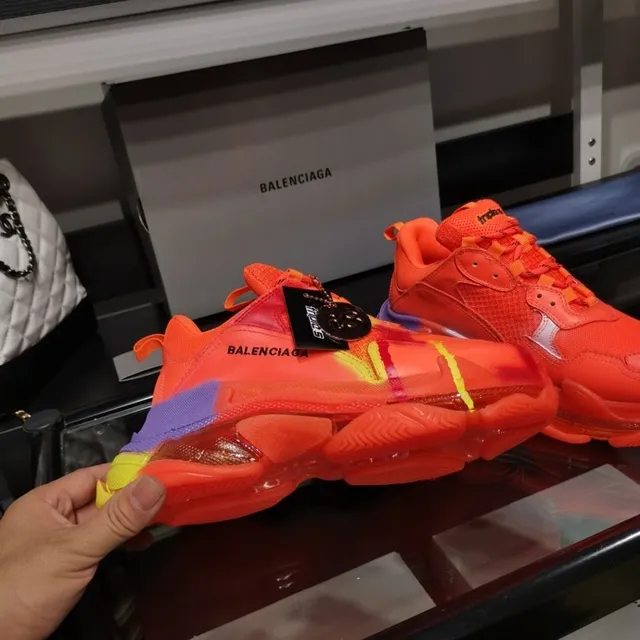 Balenciaga Triple S Sneakers Chunky Orange Néon, Violet, Jaune 9