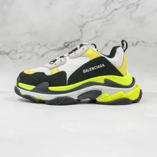 Balenciaga Triple S Tênis Chunky Amarelo Neon Preto Branco