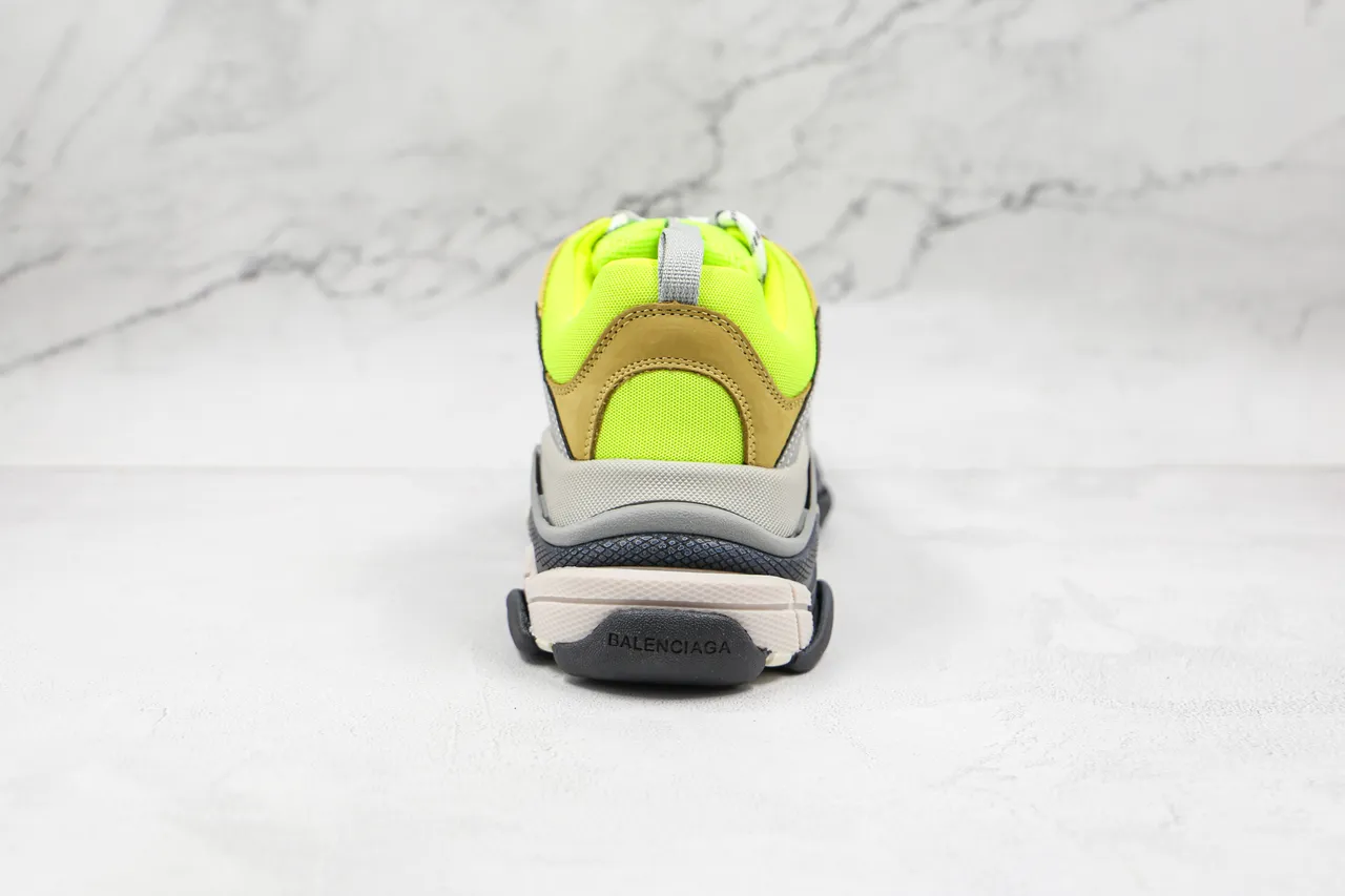Balenciaga Triple S Jaune néon tan gris sneakers chunky 2