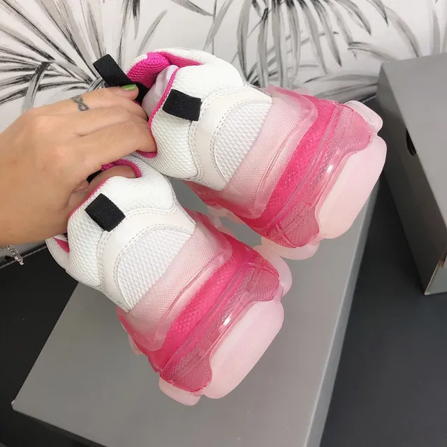 Balenciaga Triple S Tênis Chunky Rosa e Branco 4