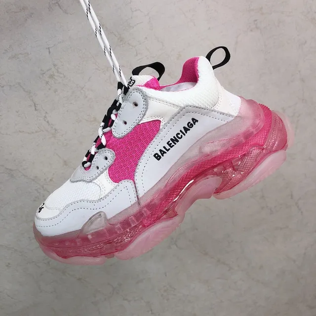 Balenciaga Triple S Tênis Chunky Rosa e Branco 5