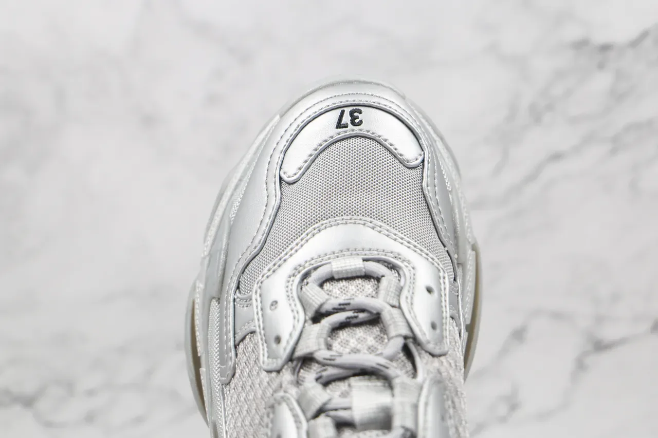 Balenciaga Triple S Silver Chunky Sneakers 5