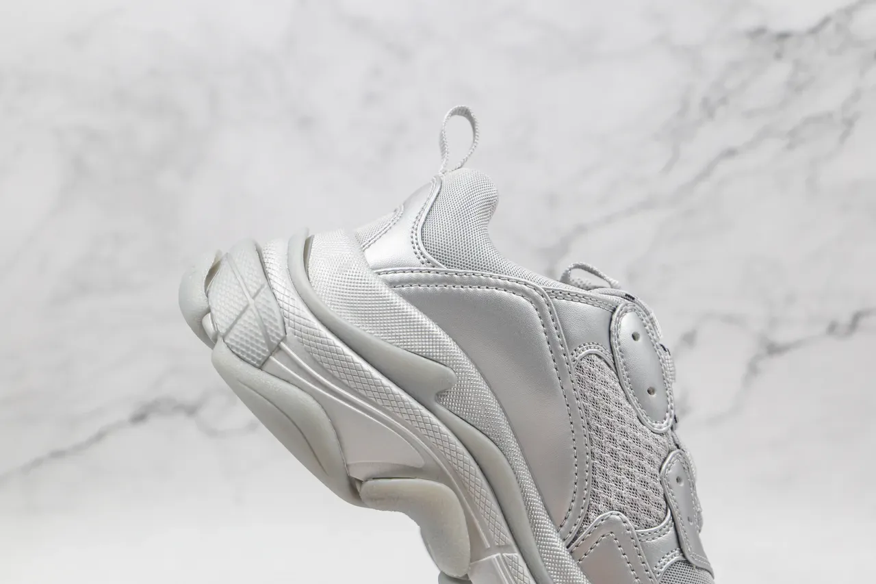 Balenciaga Triple S Silver Chunky Sneakers 6